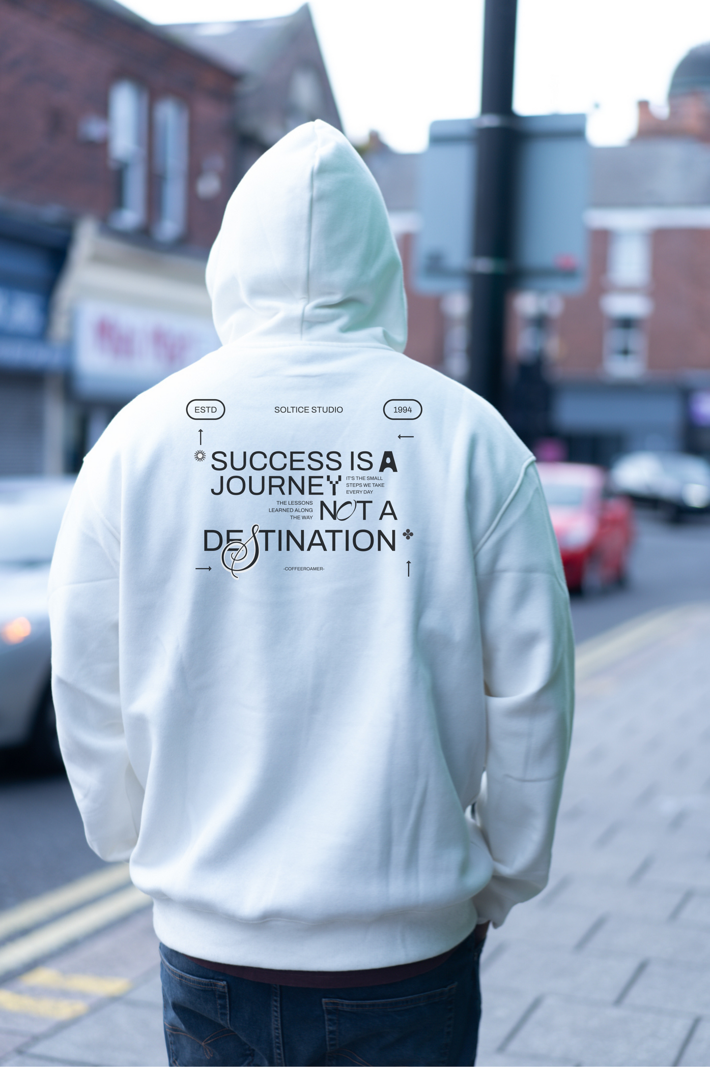 Oversized Boxy Hoodie - Success Is a Journey